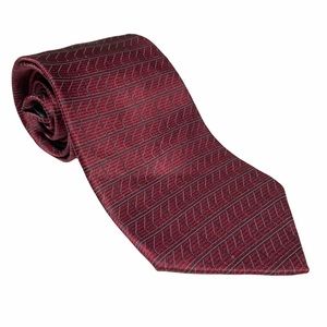 DKNY silk tie burgundy red striped